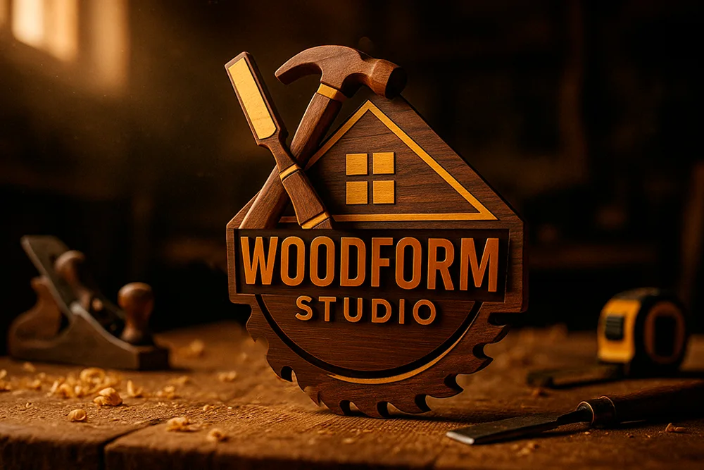 Logo mockup Woodform Studio